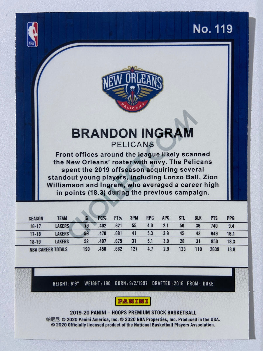 Brandon Ingram - New Orleans Pelicans 2019-20 Panini Hoops Premium Stock #119
