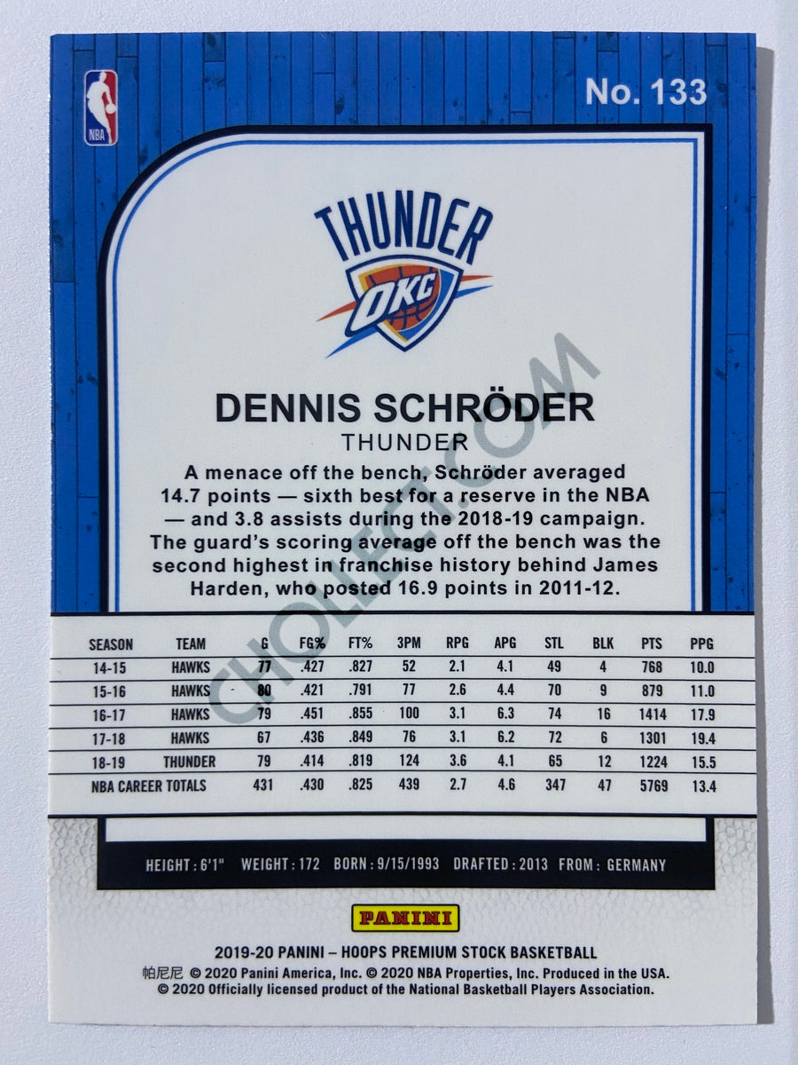Dennis Schröder - Oklahoma City Thunder 2019-20 Panini Hoops Premium Stock #133