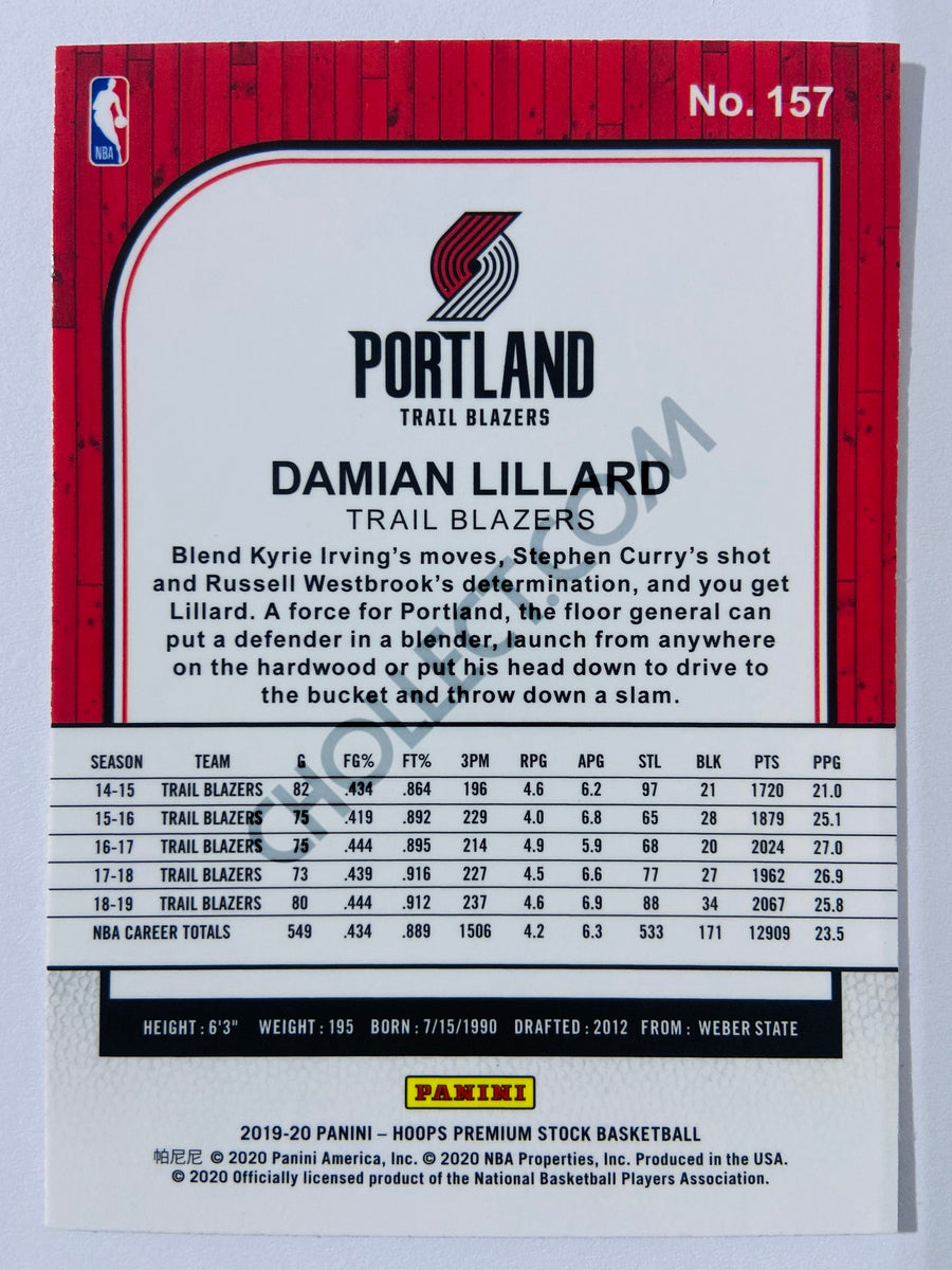 Damian Lillard - Portland Trail Blazers 2019-20 Panini Hoops Premium Stock #157
