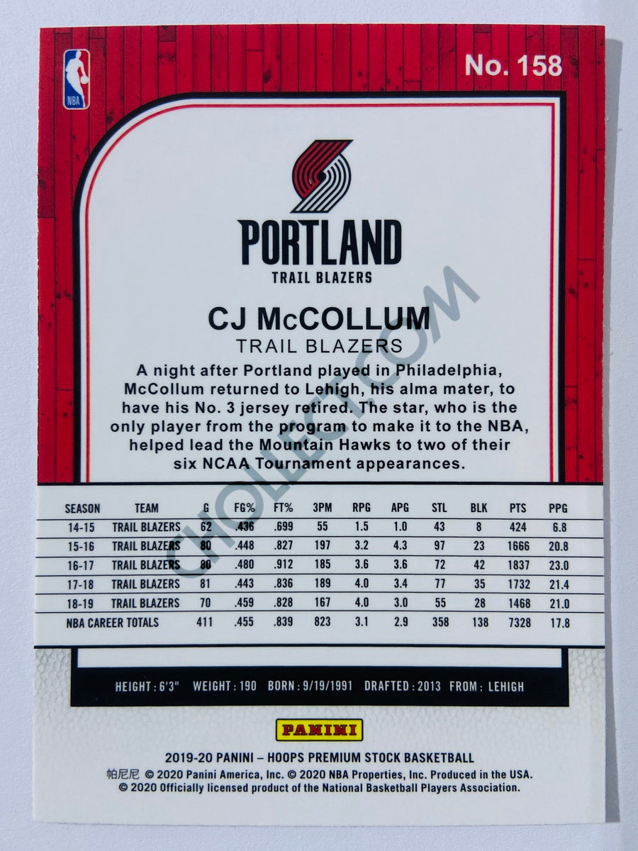 CJ McCollum - Portland Trail Blazers 2019-20 Panini Hoops Premium Stock #158