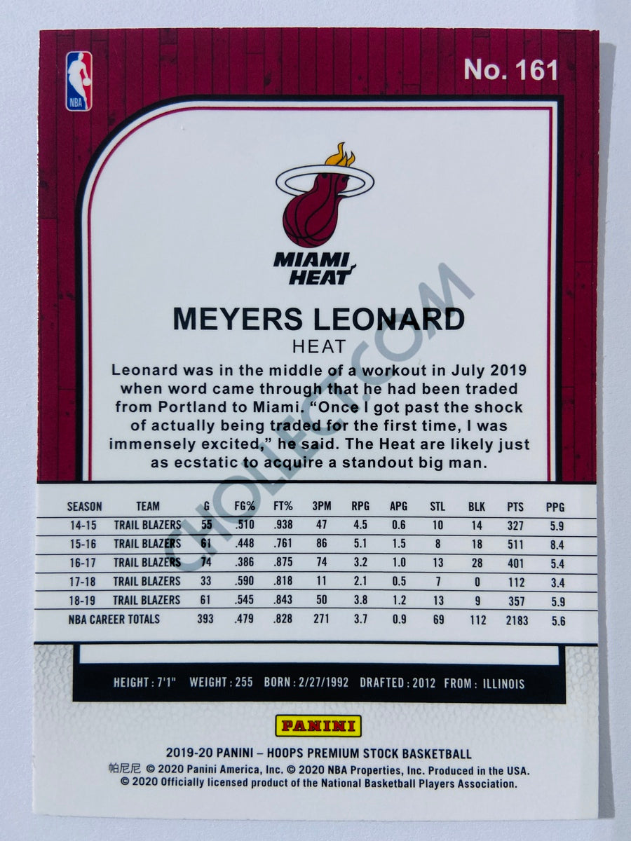Meyers Leonard - Miami Heat 2019-20 Panini Hoops Premium Stock #161