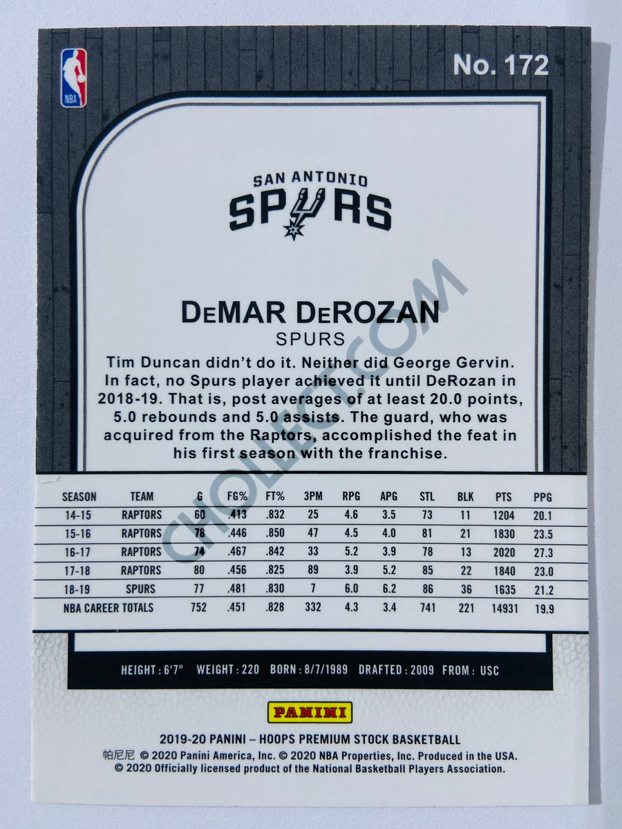DeMar DeRozan - San Antonio Spurs 2019-20 Panini Hoops Premium Stock #172