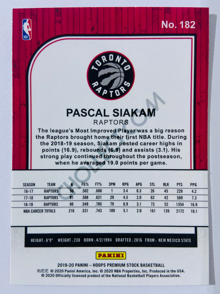 Pascal Siakam - Toronto Raptors 2019-20 Panini Hoops Premium Stock #182