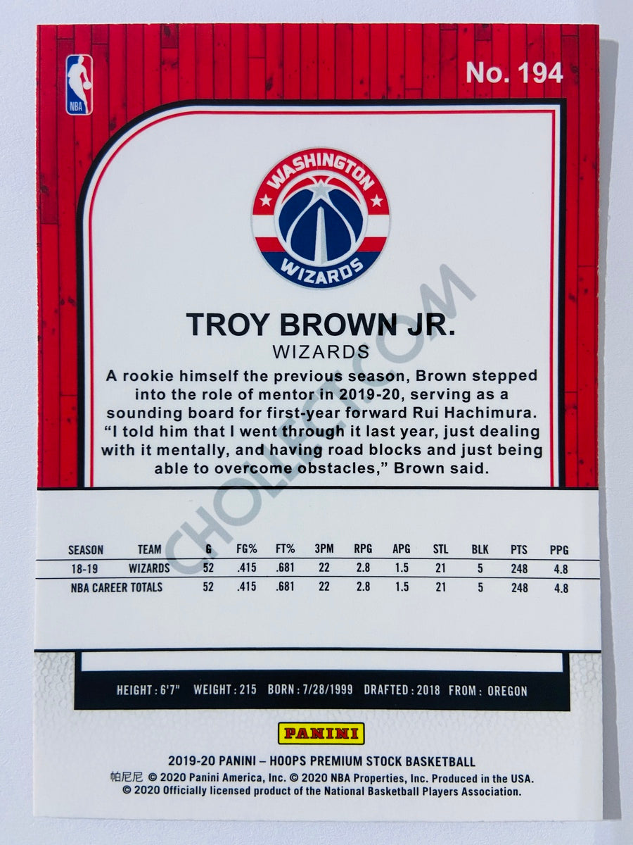 Troy Brown Jr. - Washington Wizards 2019-20 Panini Hoops Premium Stock #194