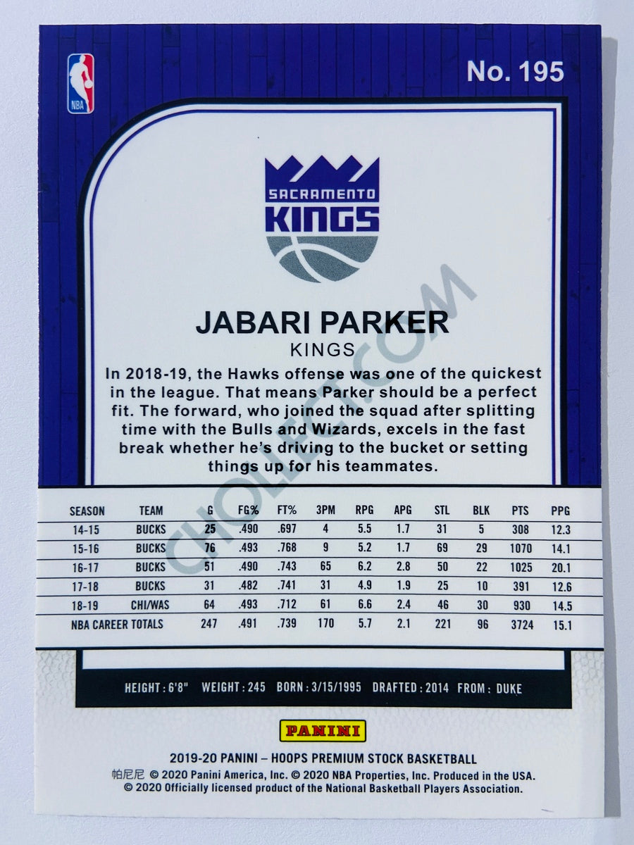 Jabari Parker - Sacramento Kings 2019-20 Panini Hoops Premium Stock #195