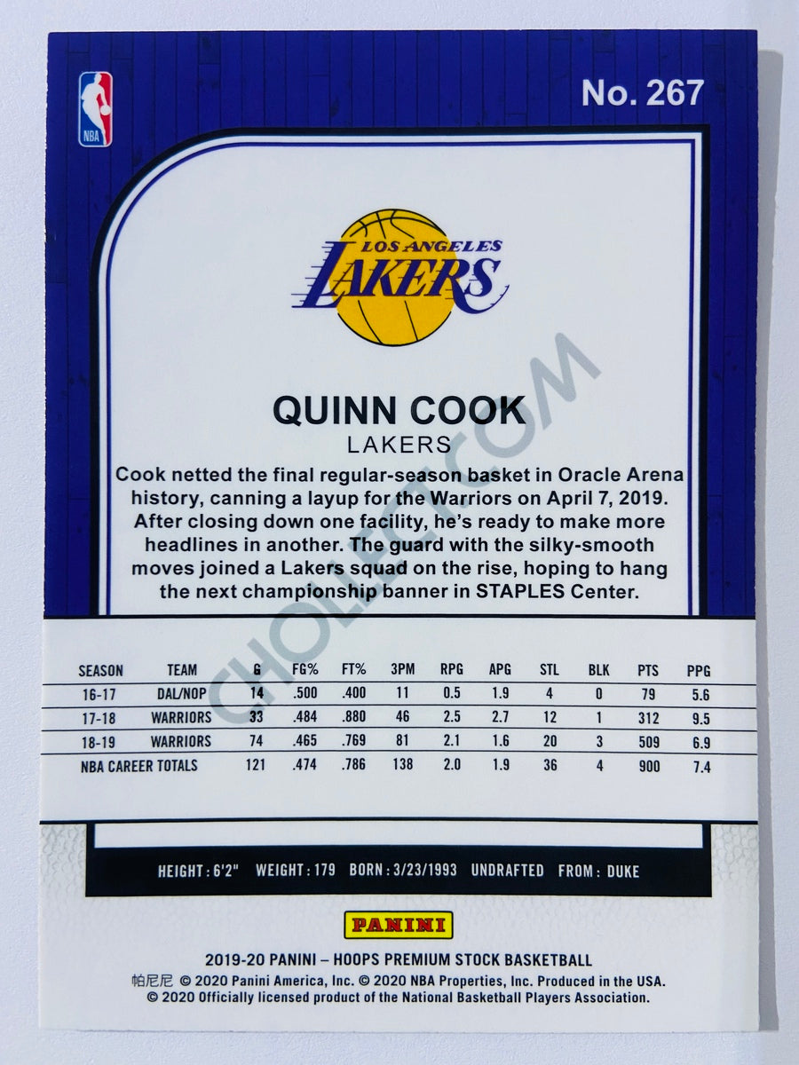 Quinn Cook - Los Angeles Lakers 2019-20 Panini Hoops Premium Stock #267