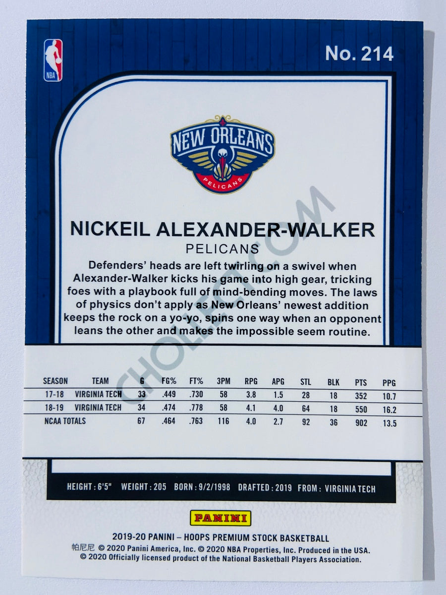 Nickeil Alexander-Walker - New Orleans Pelicans 2019-20 Panini Hoops Premium Stock RC Rookie #214