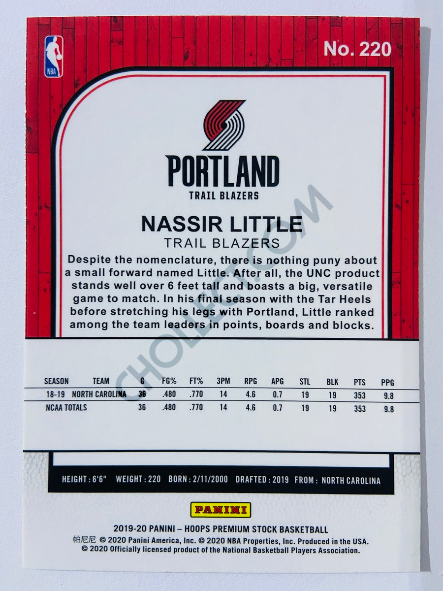 Nassir Little - Portland Trail Blazers 2019-20 Panini Hoops Premium Stock RC Rookie #220