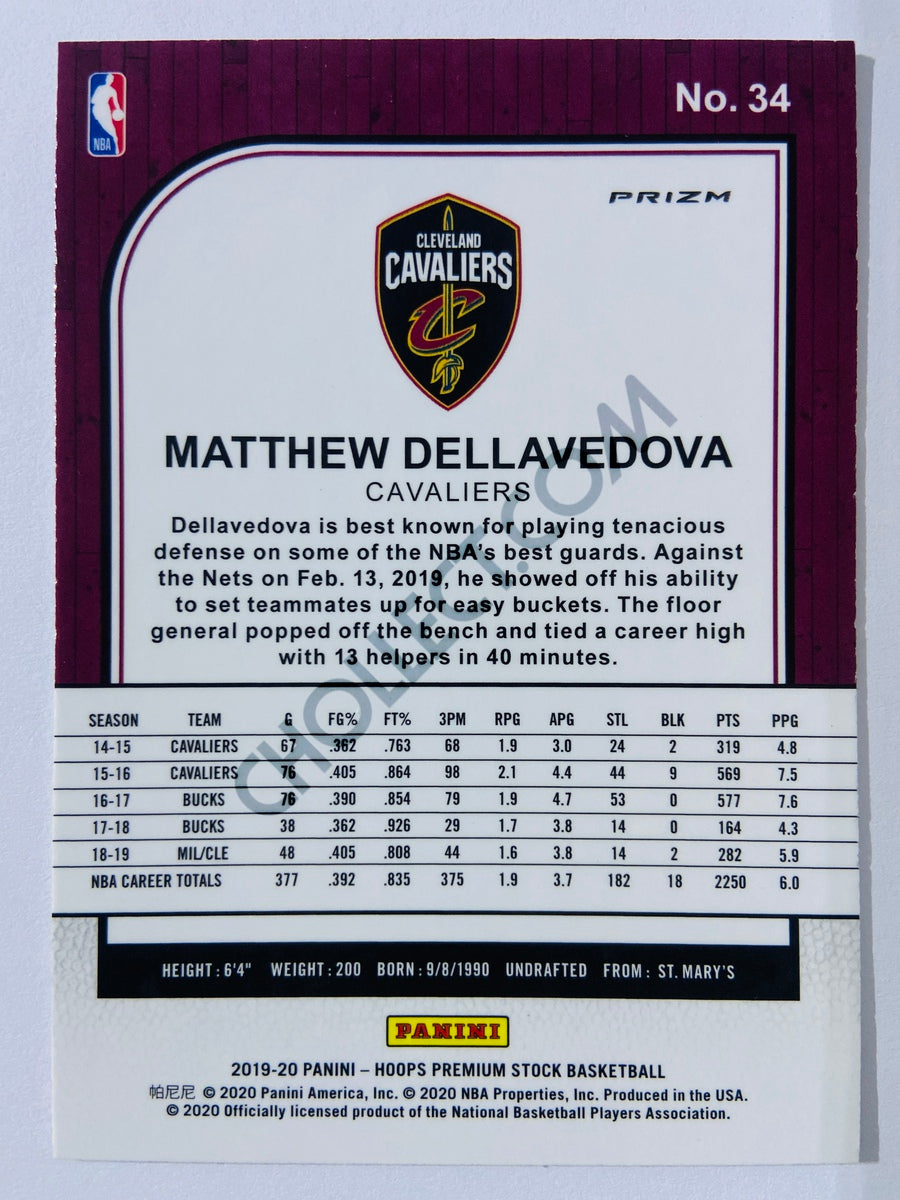 Matthew Dellavedova - Cleveland Cavaliers 2019-20 Panini Hoops Premium Stock Silver Parallel #34