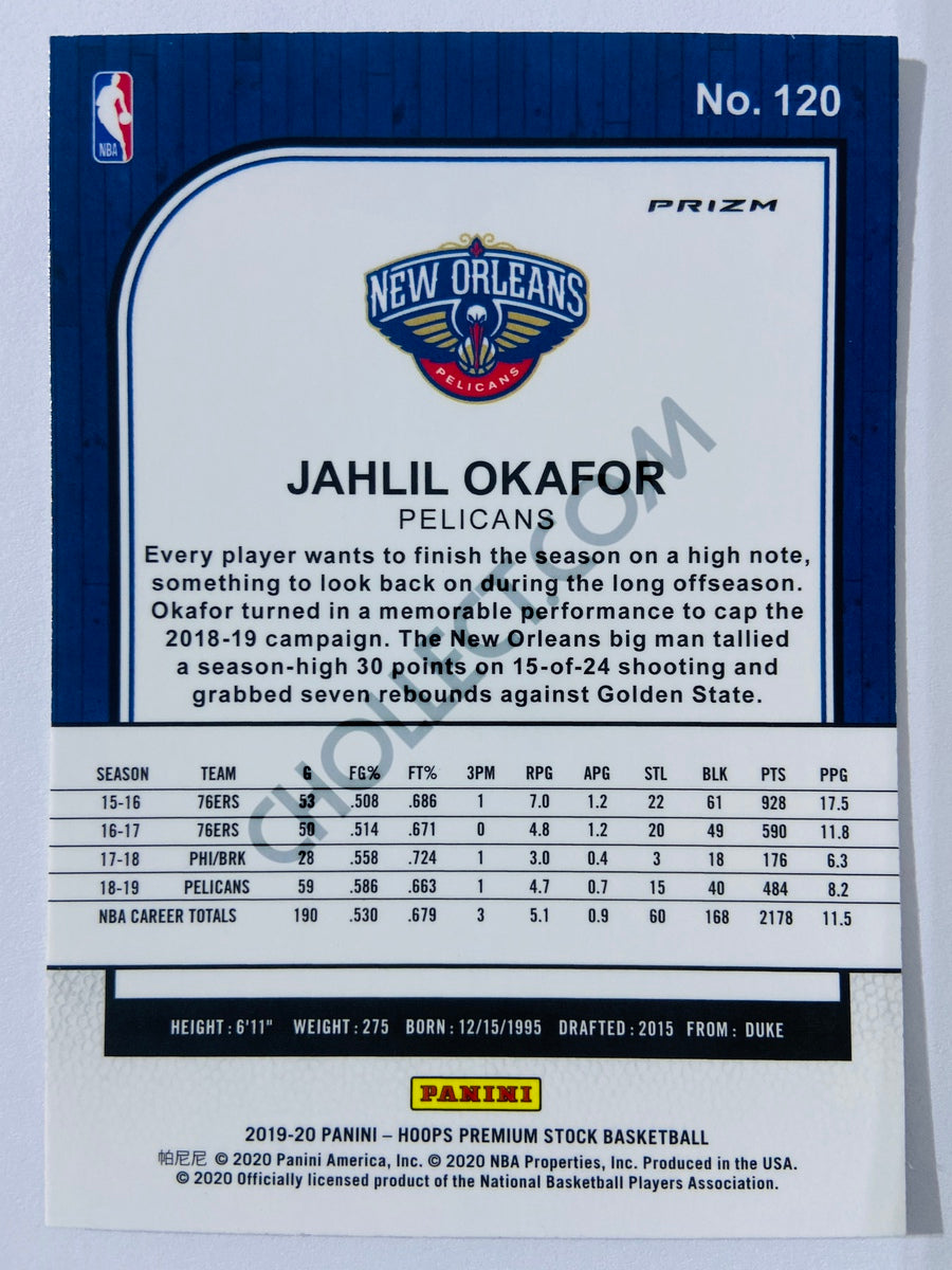 Jahlil Okafor - New Orleans Pelicans 2019-20 Panini Hoops Premium Stock Silver Parallel #120