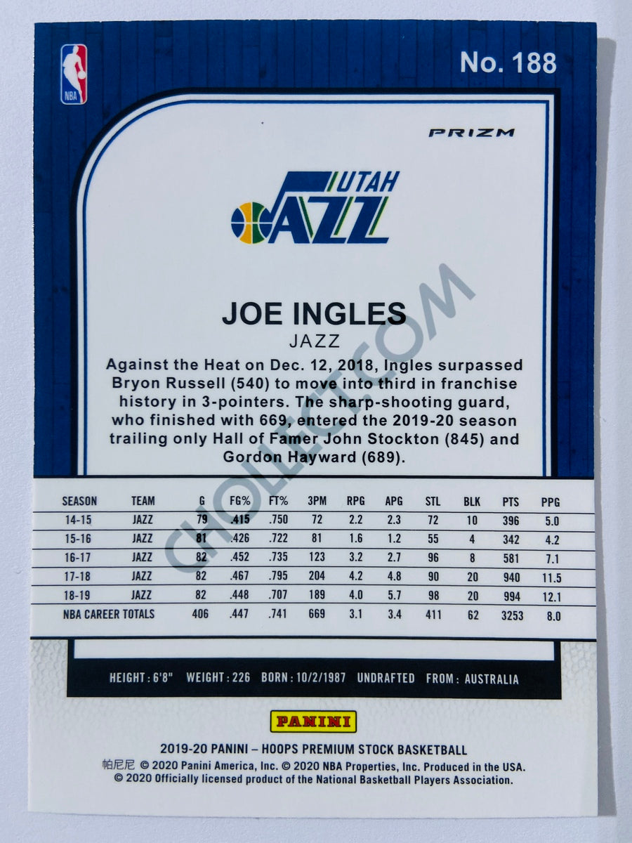 Joe Ingles - Utah Jazz 2019-20 Panini Hoops Premium Stock Silver Parallel #188