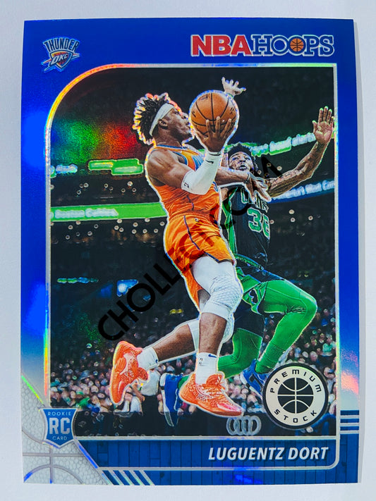 Luguentz Dort - Oklahoma City Thunder 2019-20 Panini Hoops Premium Stock Blue Parallel RC Rookie #213