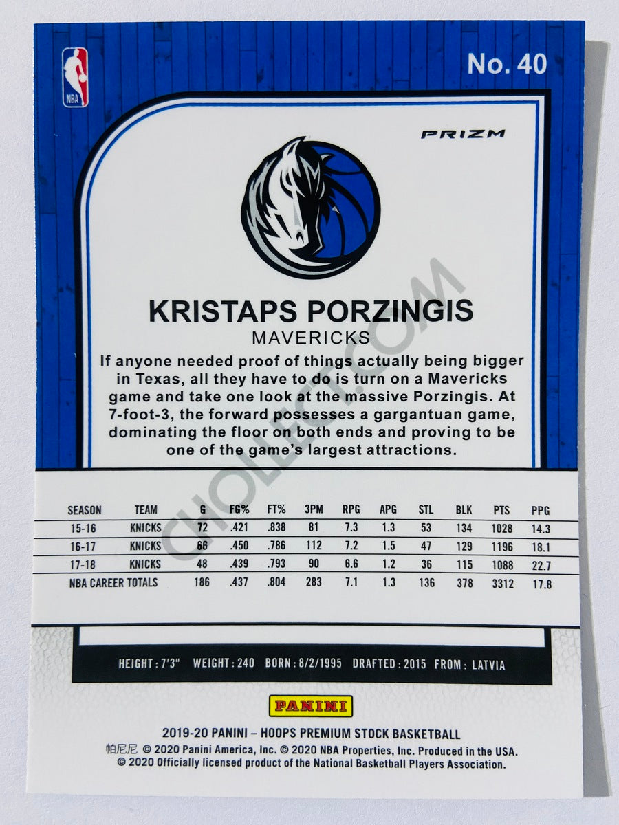 Kristaps Porzingis - Dallas Mavericks 2019-20 Panini Hoops Premium Stock Red Flash Prizm #40
