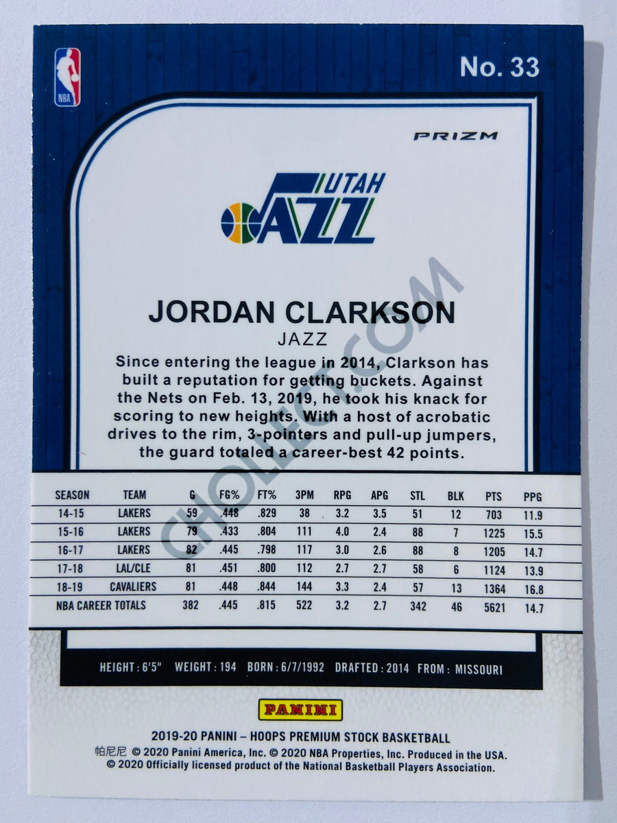Jordan Clarkson - Utah Jazz 2019-20 Panini Hoops Premium Stock Mojo Parallel #33