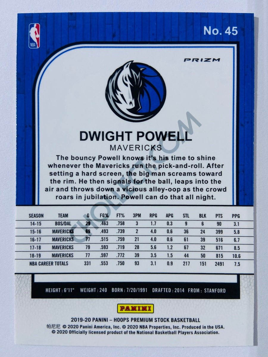 Dwight Powell - Dallas Mavericks 2019-20 Panini Hoops Premium Stock Laser Silver Parallel #45