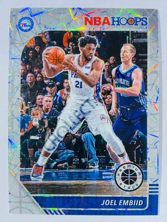 Joel Embiid - Philadelphia 76ers 2019-20 Panini Hoops Premium Stock Laser Prizm Silver Parallel #145