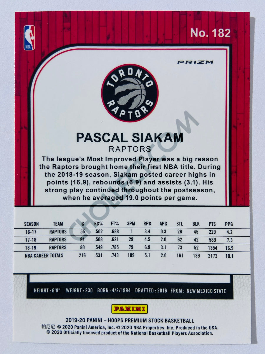 Pascal Siakam - Toronto Raptors 2019-20 Panini Hoops Premium Stock Laser Silver Parallel #182