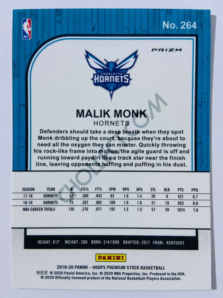 Malik Monk - Charlotte Hornets 2019-20 Panini Hoops Premium Stock Laser Silver Parallel #264