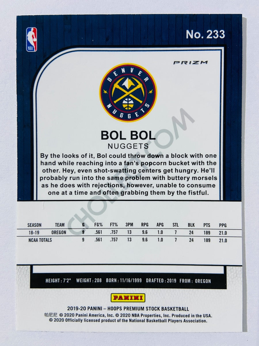 Bol Bol – Denver Nuggets 2019-20 Panini Premium Stock Laser Parallel #233