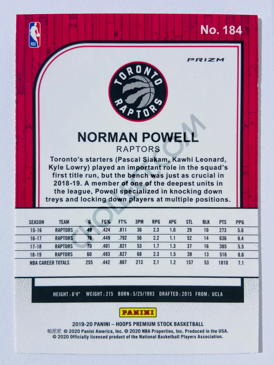 Norman Powell - Toronto Raptors 2019-20 Panini Hoops Premium Stock Mojo Silver Parallel #184