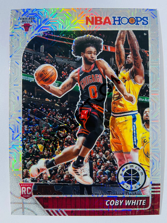 Coby White - Chicago Bulls 2019-20 Panini Hoops Premium Stock Mojo Silver Parallel RC Rookie #204