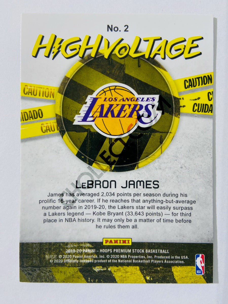 LeBron James – Los Angeles Lakers 2019-20 Panini Hoops Premium Stock High Voltage Insert #2