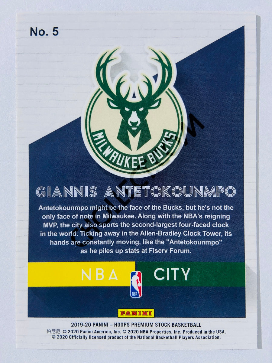 Giannis Antetokounmpo - Milwaukee Bucks 2019-20 Panini Hoops Premium Stock NBA City Insert #4