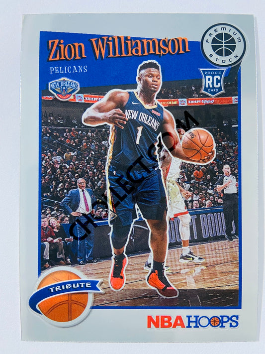 Zion Williamson - New Orleans Pelicans 2019-20 Panini Hoops Premium Stock Tribute RC Rookie #296