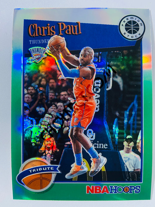 Chris Paul - Oklahoma City Thunder 2019-20 Panini Hoops Premium Stock Tribute Green Parallel #288