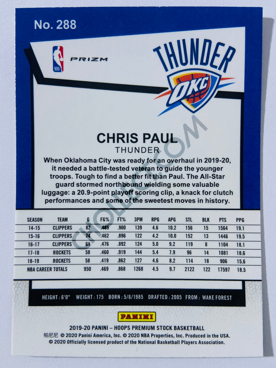 Chris Paul - Oklahoma City Thunder 2019-20 Panini Hoops Premium Stock Tribute Green Parallel #288