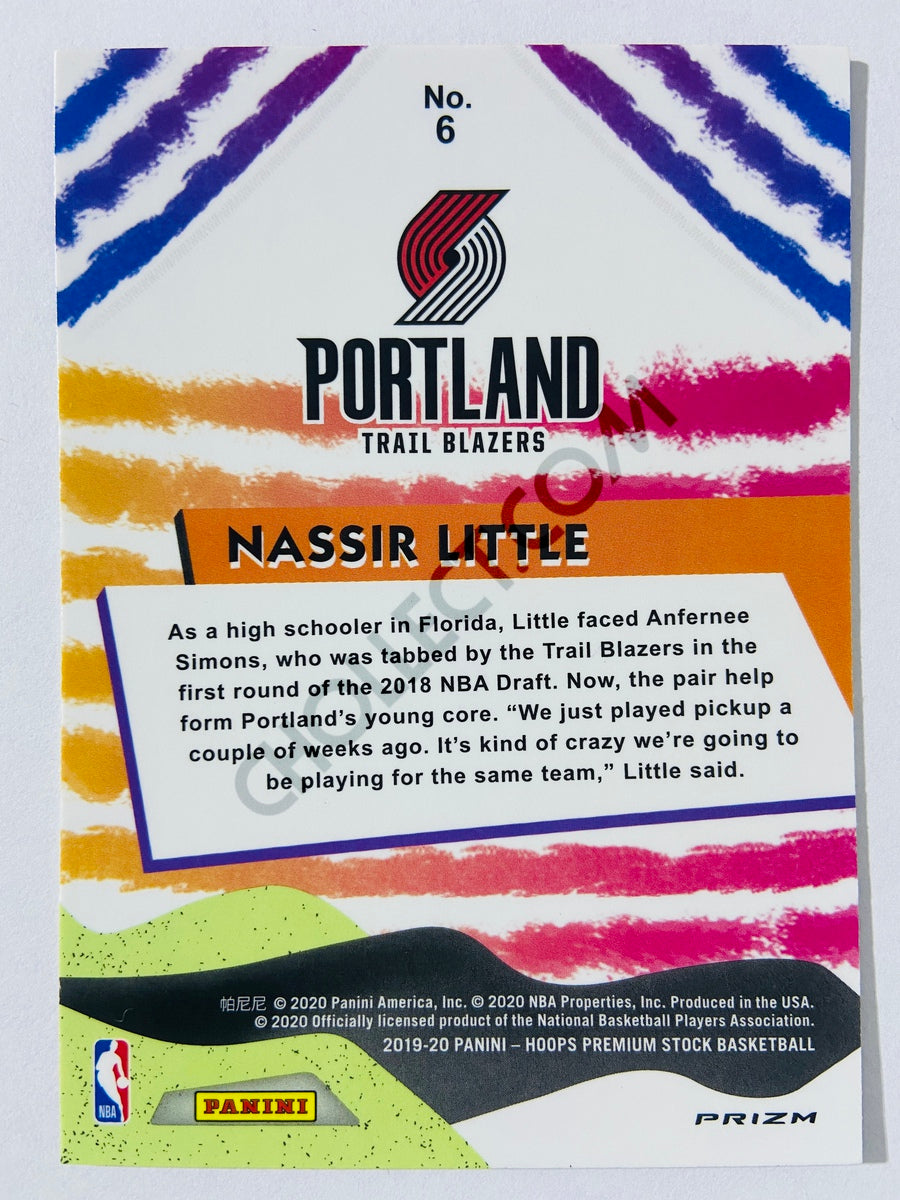 Nassir Little - Portland Trail Blazers 2019-20 Panini Hoops Premium Stock We Got Next Insert Blue Parallel #6