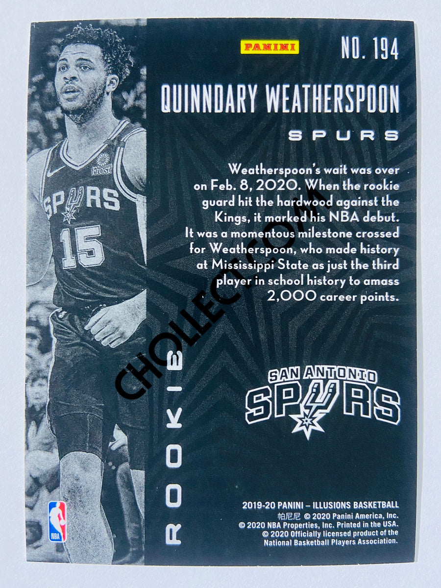 Quinndary Weatherspoon - San Antonio Spurs 2019-20 Panini Illusions Rookie #194