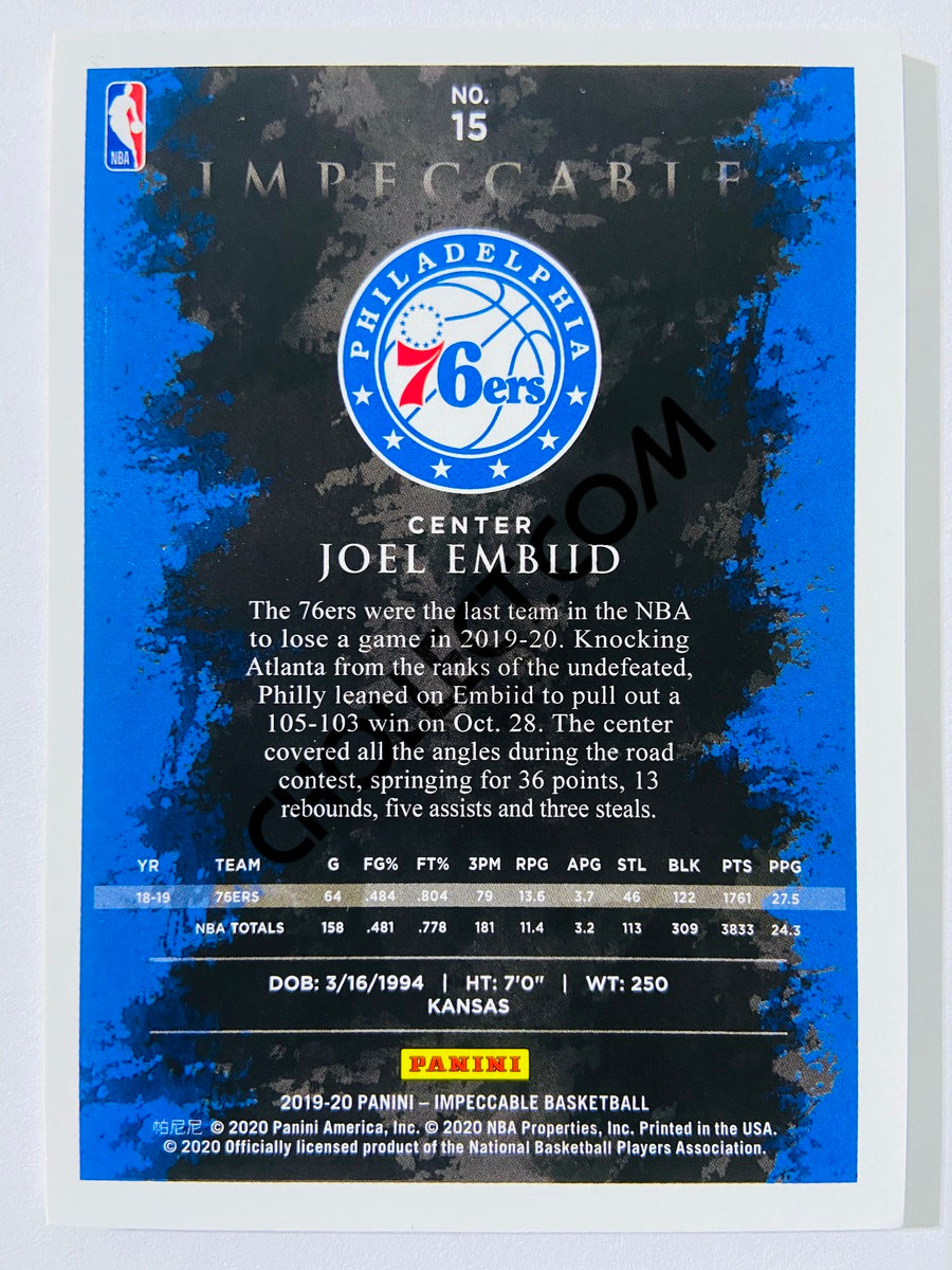 Joel Embiid - Philadelphia 76ers 2019-20 Panini Impeccable #15 | 68/75