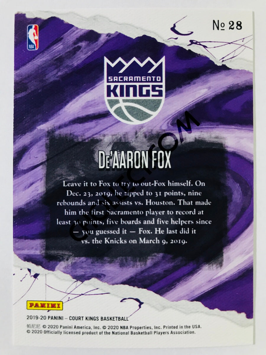 De'Aaron Fox - Sacramento Kings 2019-20 Panini Court Kings #28