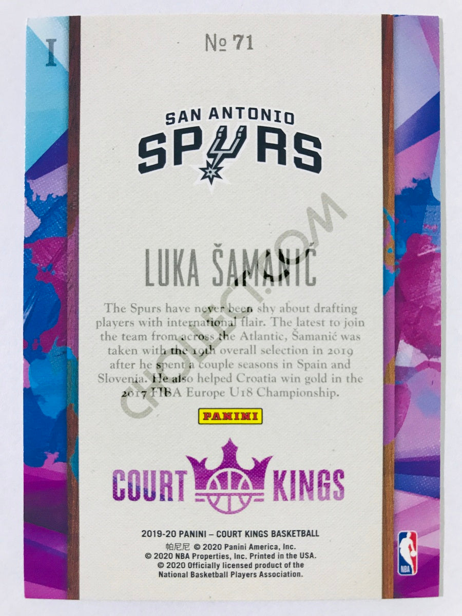 Luka Samanic - San Antonio Spurs 2019-20 Panini Court Kings RC Rookie Level I #71
