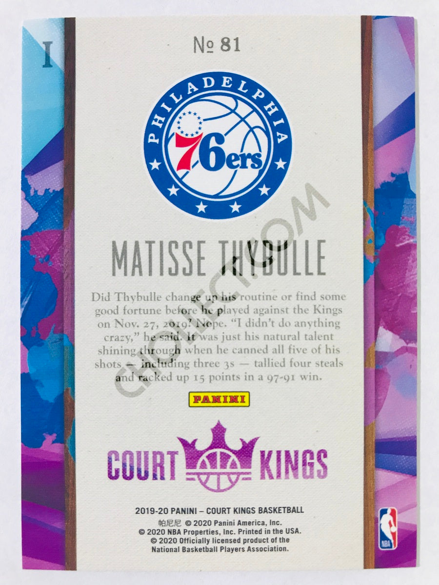 Matisse Thybulle - Philadelphia 76ers 2019-20 Panini Court Kings RC Rookie Level I #81