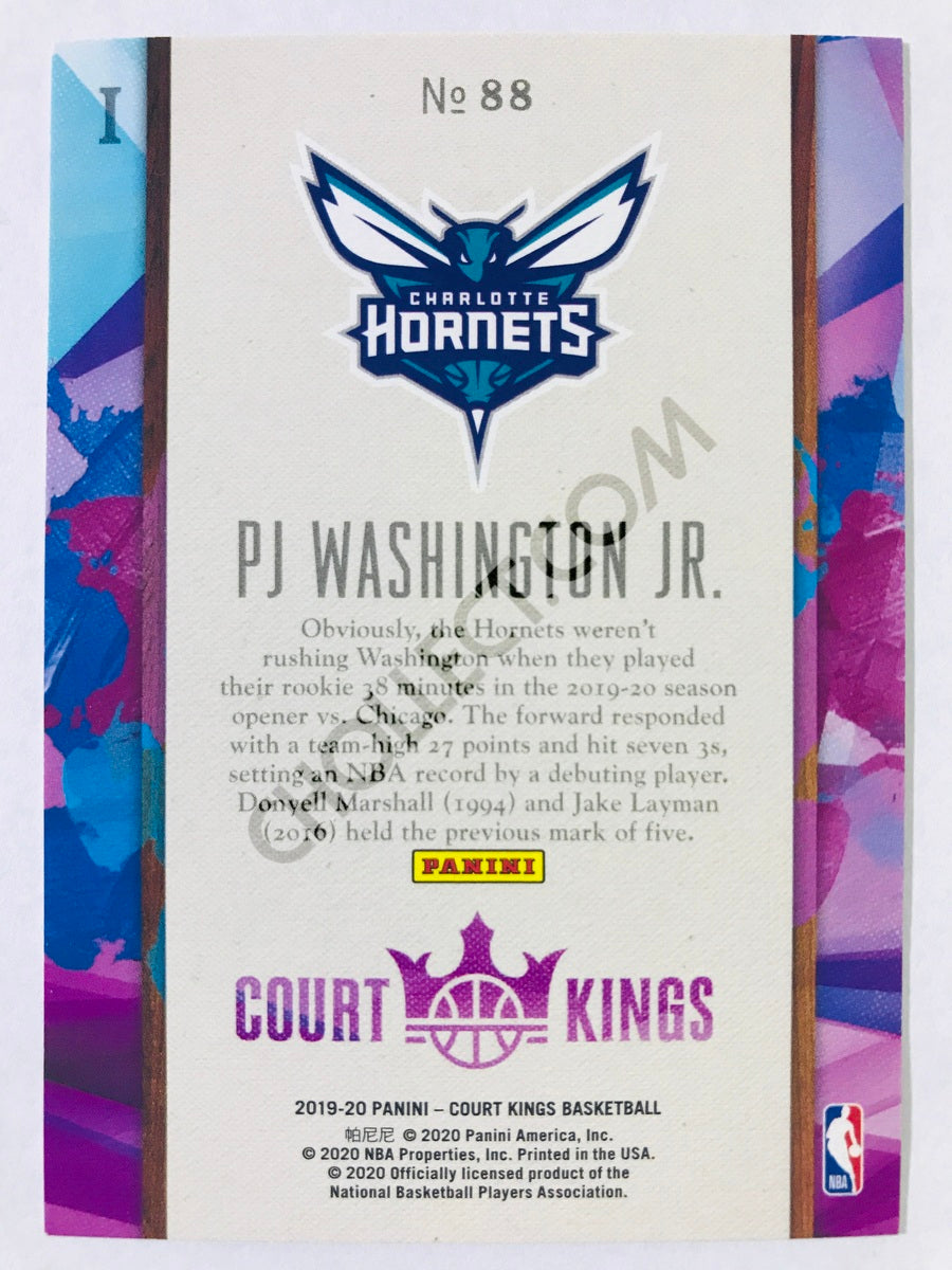 PJ Washington Jr. - Charlotte Hornets 2019-20 Panini Court Kings RC Rookie Level I #88