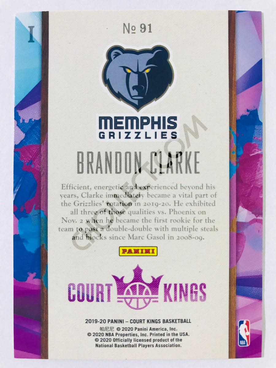 Brandon Clarke - Memphis Grizzlies 2019-20 Panini Court Kings RC Rookie Level I #91