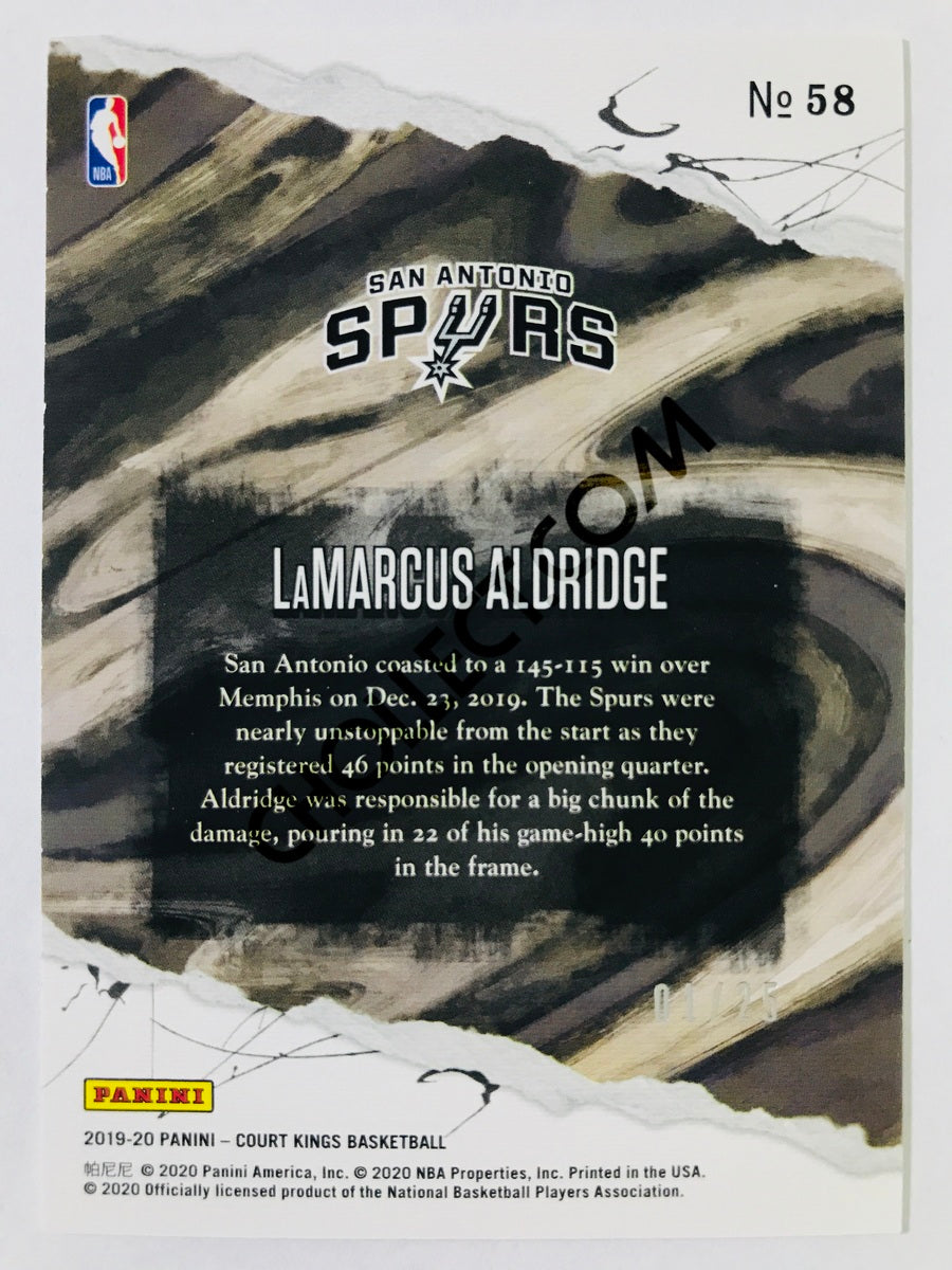 LaMarcus Aldridge - San Antonio Spurs 2019-20 Panini Court Kings #58  Jade Parallel #/25