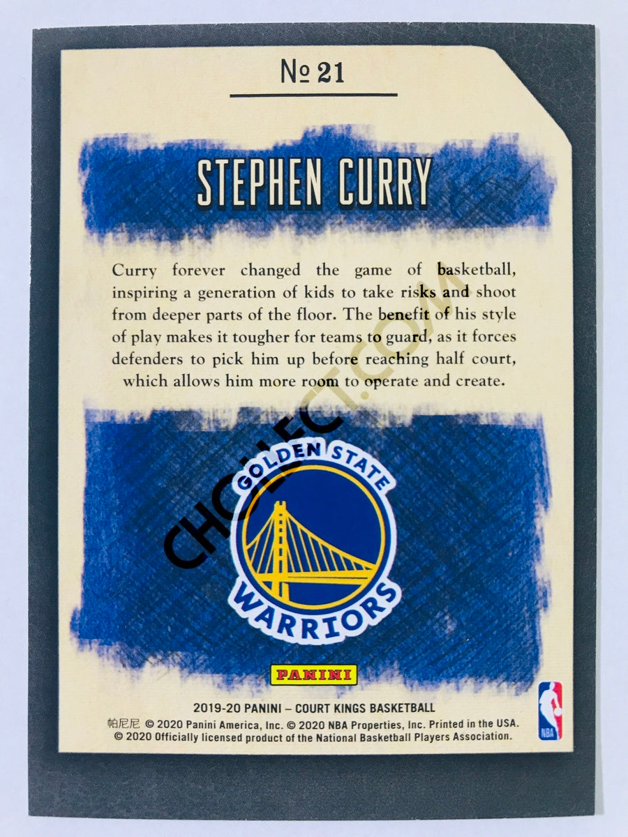 Stephen Curry - Golden State Warriors 2019-20 Panini Court Kings Cross-Hatching Handles Insert #21