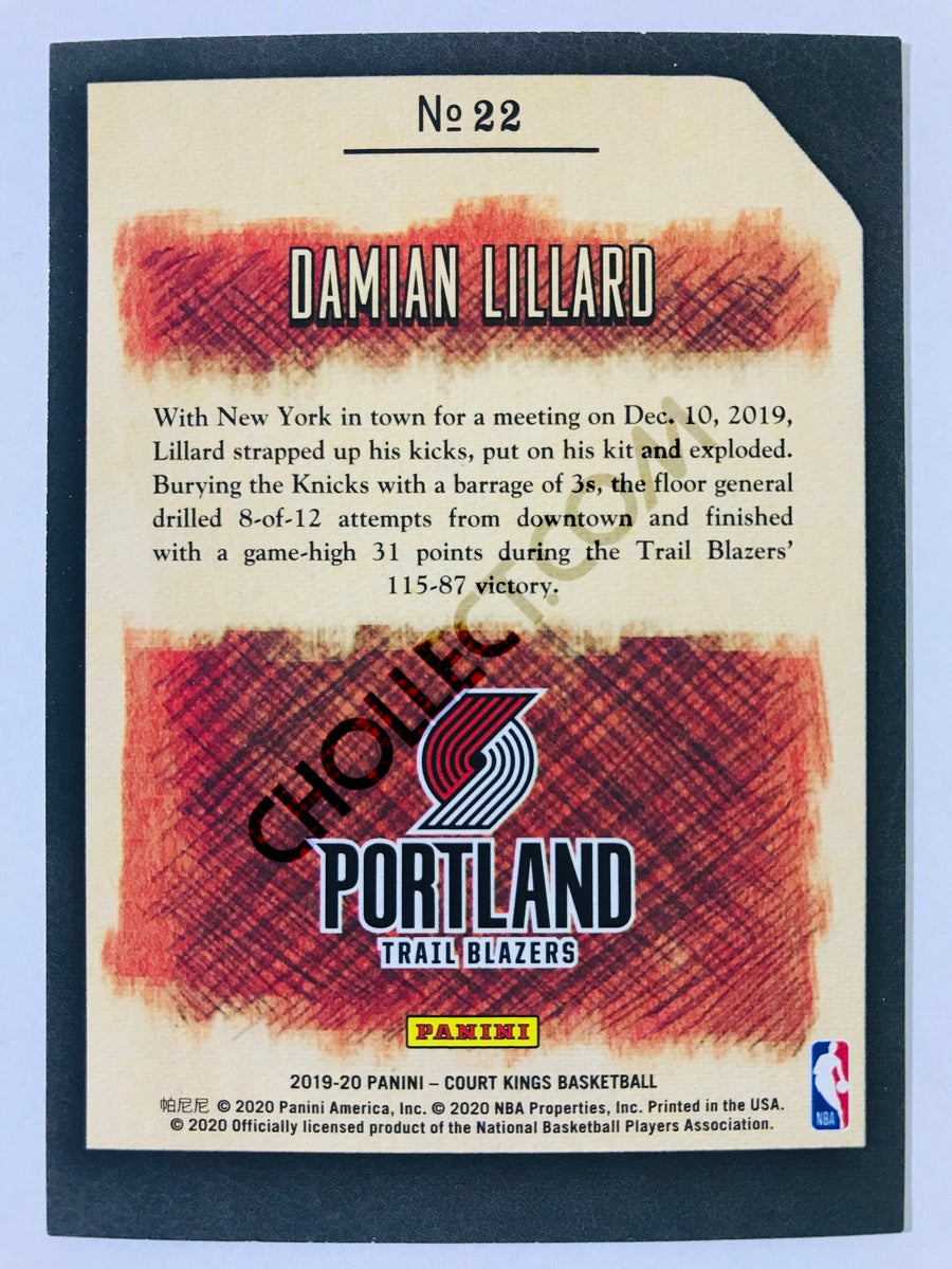 Damian Lillard - Portland Trail Blazers 2019-20 Panini Court Kings Cross-Hatching Handles Insert #22