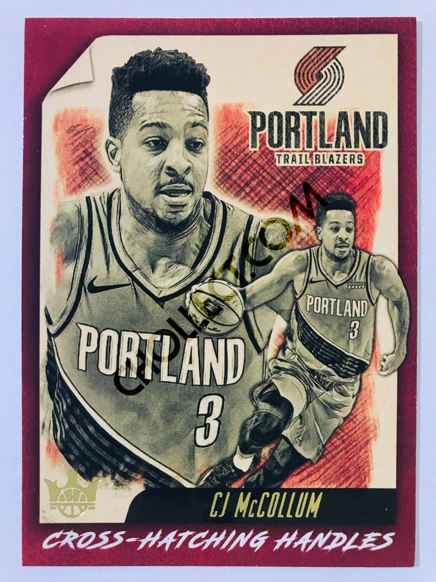 CJ McCollum - Portland Trail Blazers 2019-20 Panini Court Kings Cross-Hatching Handles Insert #30