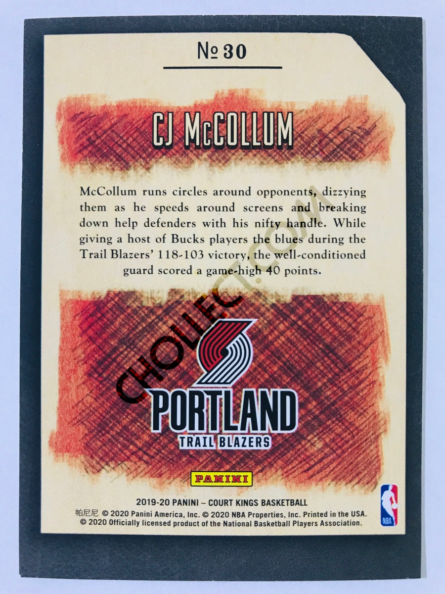 CJ McCollum - Portland Trail Blazers 2019-20 Panini Court Kings Cross-Hatching Handles Insert #30