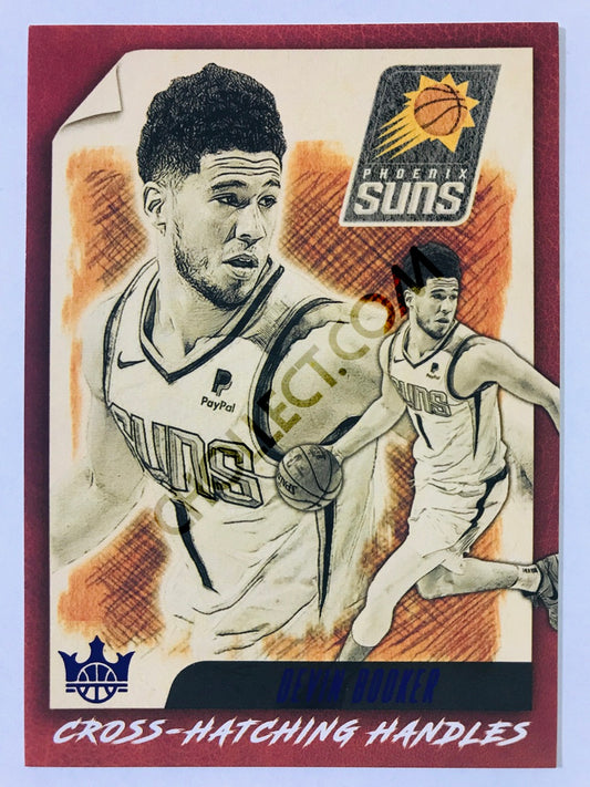 Devin Booker - Phoenix Suns 2019-20 Panini Court Kings Cross-Hatching Handles Insert #14 Amethyst Parallel /99