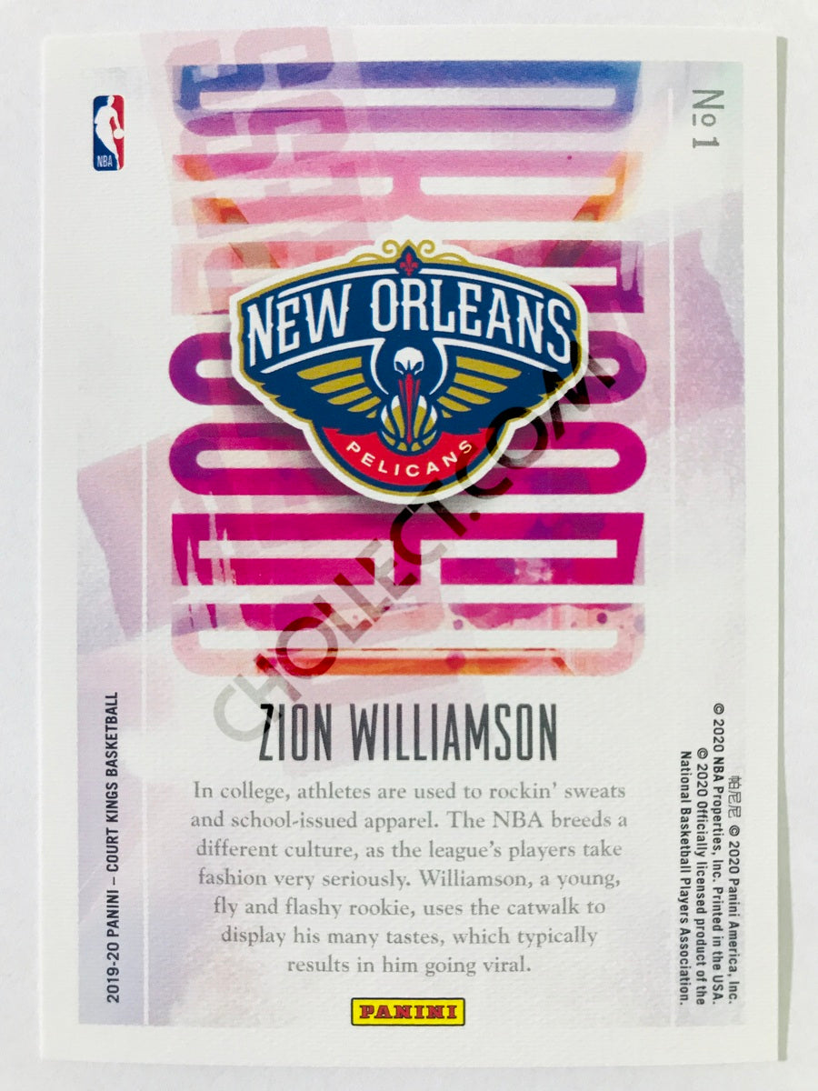 Zion Williamson - New Orleans Pelicans 2019-20 Panini Court Kings Dressed To Impress Insert #1