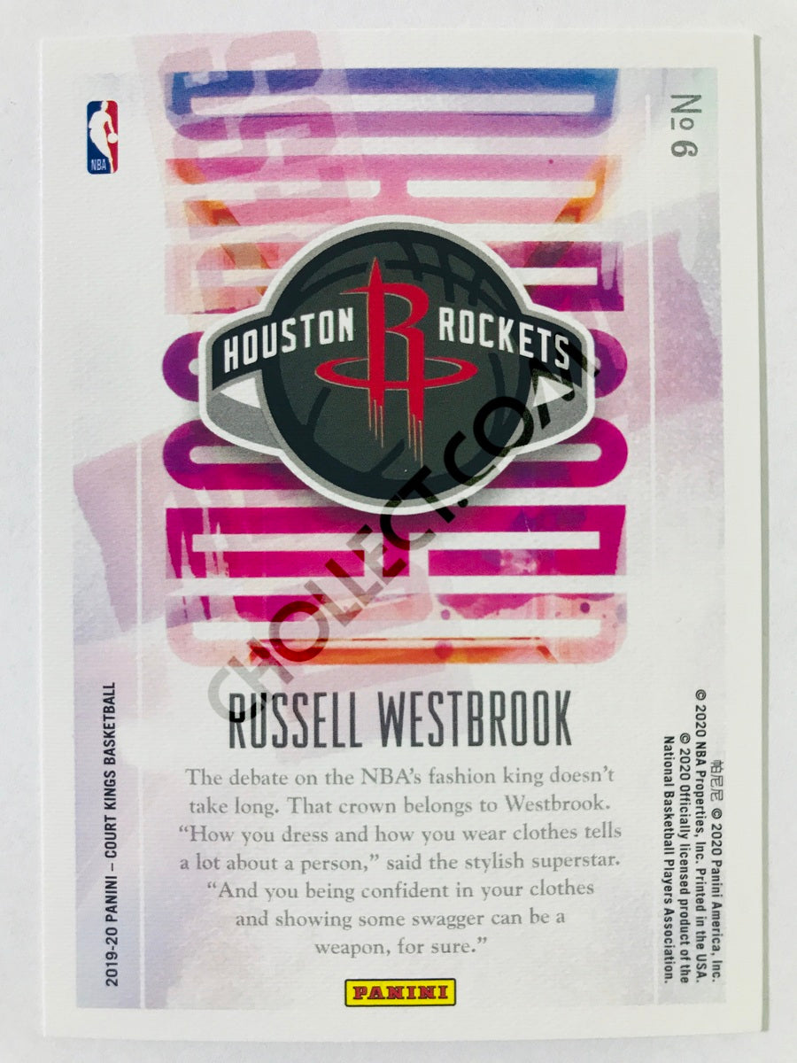 Russell Westbrook - Houston Rockets 2019-20 Panini Court Kings Dressed To Impress Insert #6