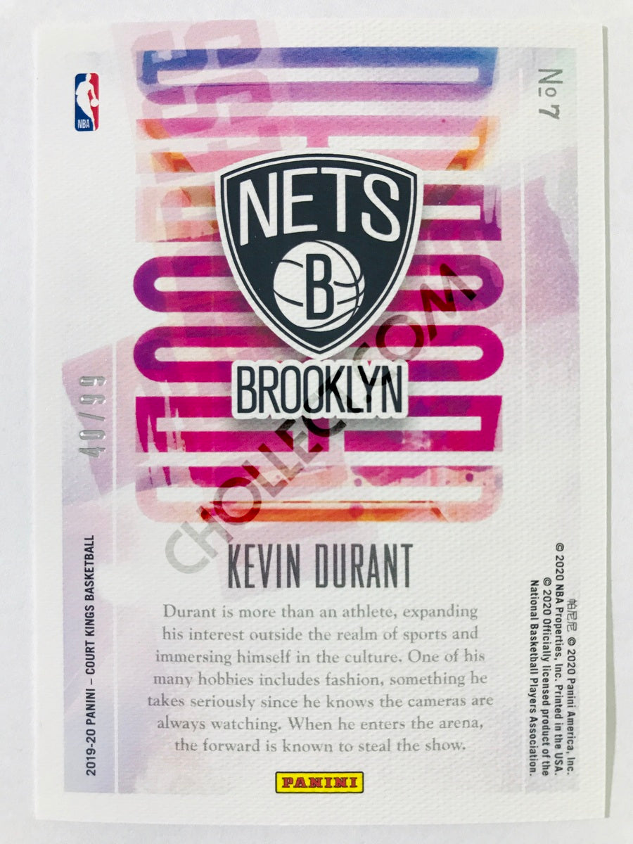 Kevin Durant - Brooklyn Nets 2019-20 Panini Court Kings Dressed To Impress Insert #7 Amethyst Parallel #/99