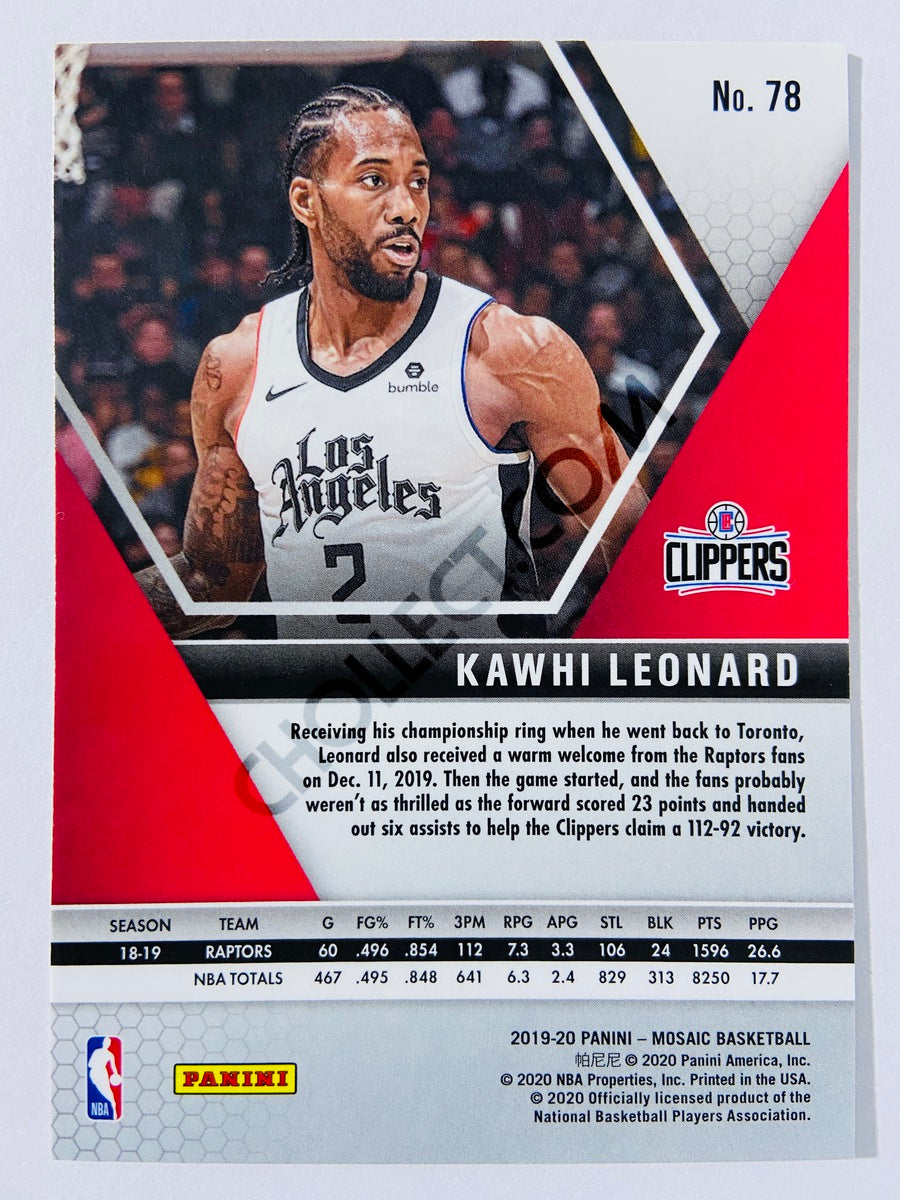 Kawhi Leonard - Los Angeles Clippers 2019-20 Panini Mosaic #78