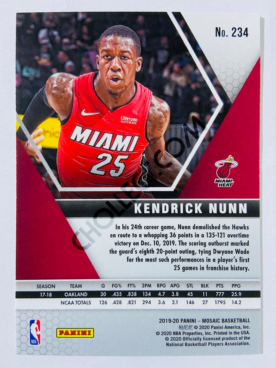 Kendrick Nunn - Miami Heat 2019-20 Panini Mosaic RC Rookie #234