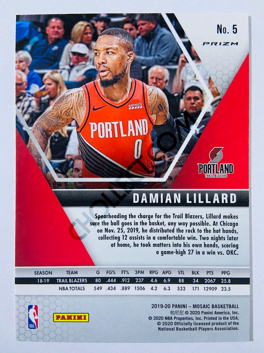 Damian Lillard - Portland Trail Blazers 2019-20 Panini Mosaic Silver Parallel #5